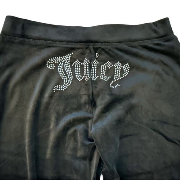 JUICY COUTURE BLACK LIQUORICE OG BLING RHINESTONE VELOUR TRACKSUIT SWEATSUIT NWT - Picture 5 of 11